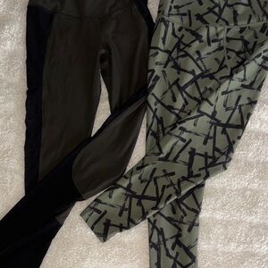 Stylish Green and Black Leggings